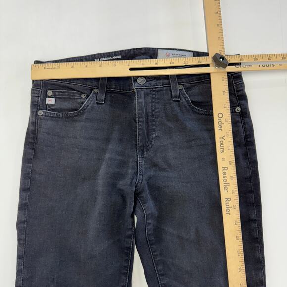 Adriano Goldschmied Jeans Womens 28 Black Legging Super Skinny Ankle Raw Hem - Picture 7 of 9